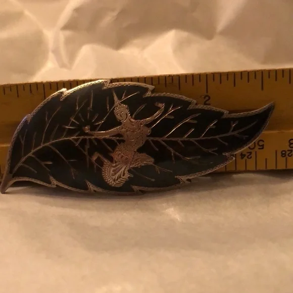Vintage SIAM Nielloware‎ Sterling Brooch - Picture 4 of 5